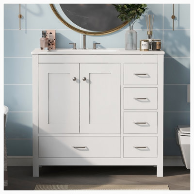 Ensemble de meuble-lavabo simple avec plateau Amoha 18,00