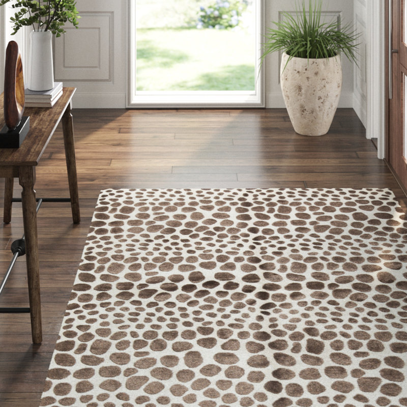 Himalayan Animal Print Area Rug in Beige/Brown