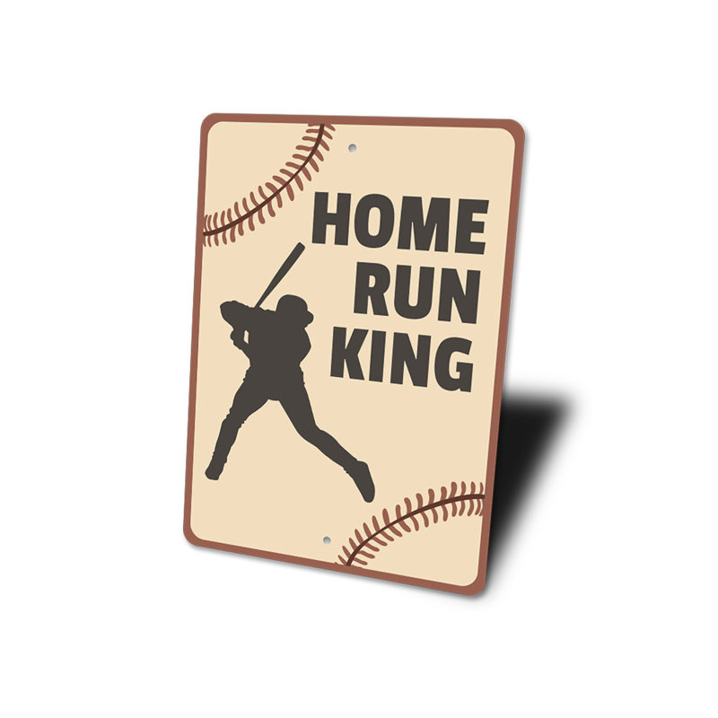 Enseigne en aluminium Home Run King, H 14 po x l 10 po x P 0,04 po