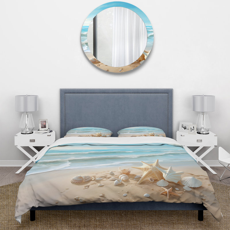 Ensemble de housse de couette Seashells By The Seashore - Paysages - Microfibre de polyester