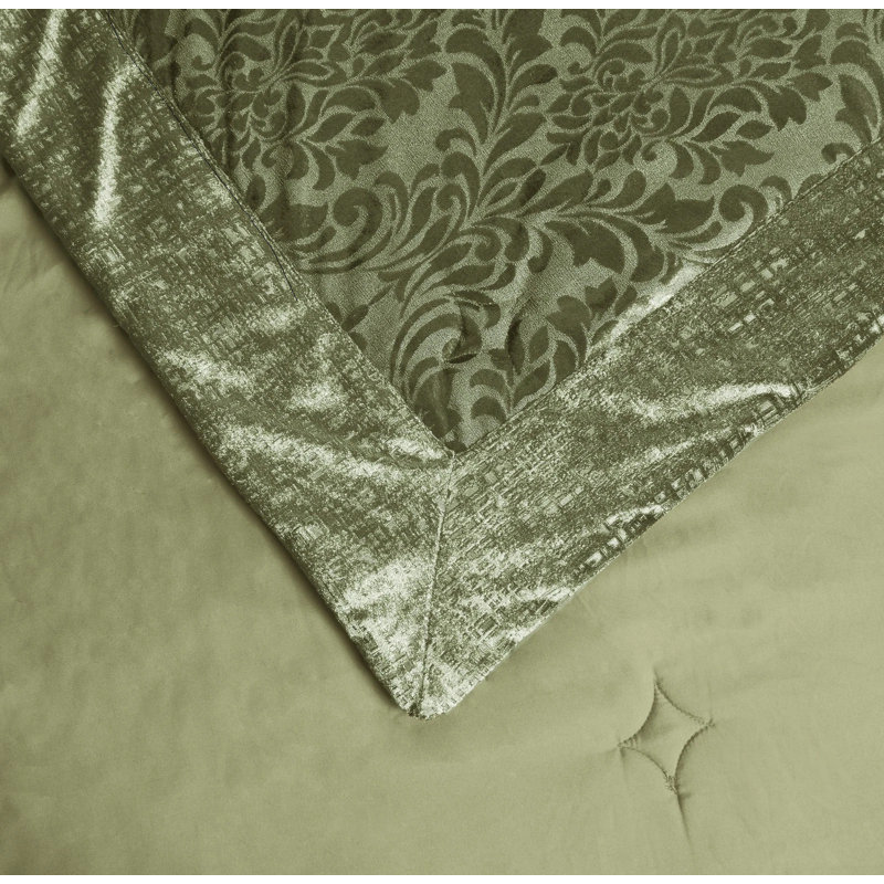 Microfiber Bedspread with Pillow Shams Included, Super King, Green 