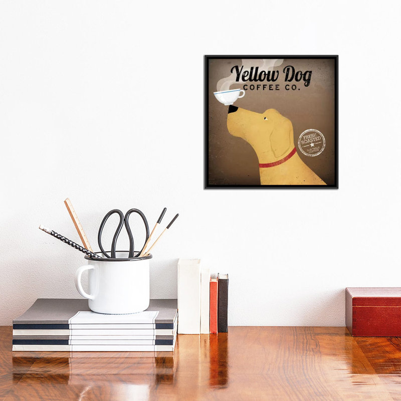« yellow dog coffee co. », impression sur toile tendue, reproduction d’art sur toile tendue, H 12 po x l 12 po x P 1,5 po