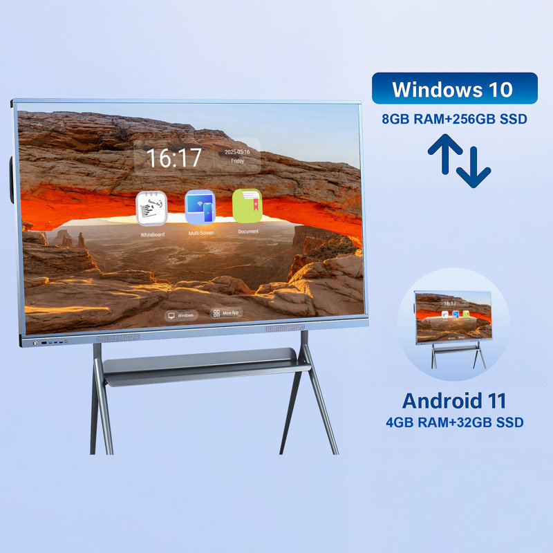 JYXCN 55 po 4K Smartboard, tableau blanc multi-touch double OS et affichage interactif de partage sans fil Smartboard pour la formation, les bureaux