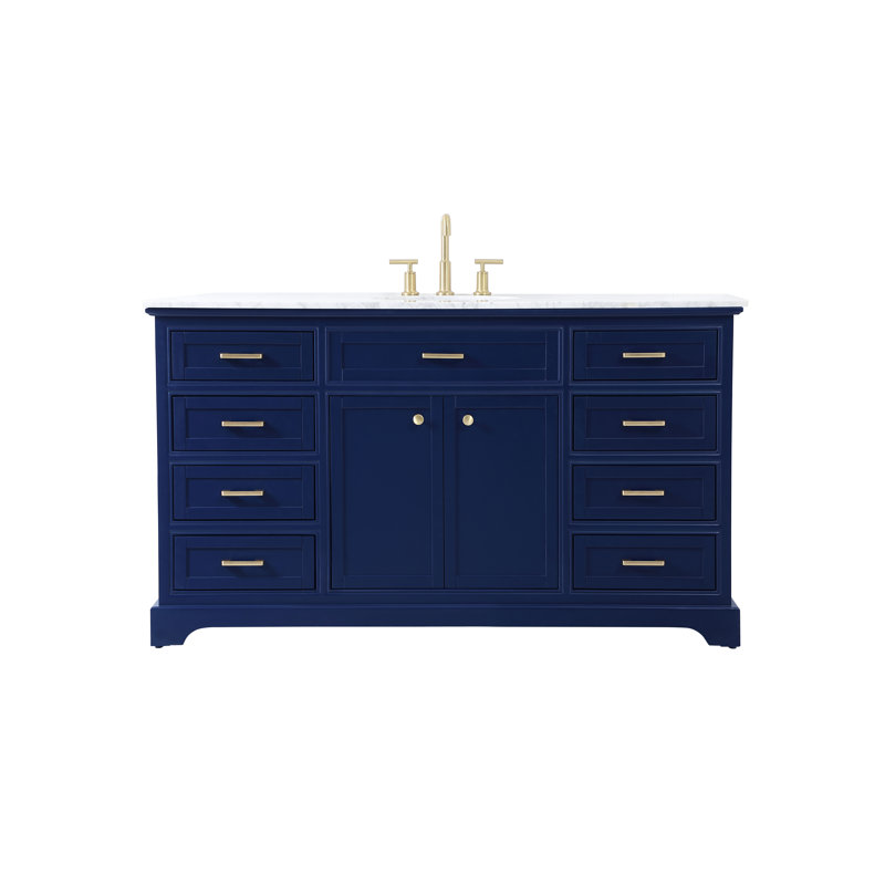 Ensemble de meuble-lavabo simple 60 po Hermes, Bleu