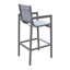 Tabourets de bar modernes gris, structure en aluminium avec détails en bois