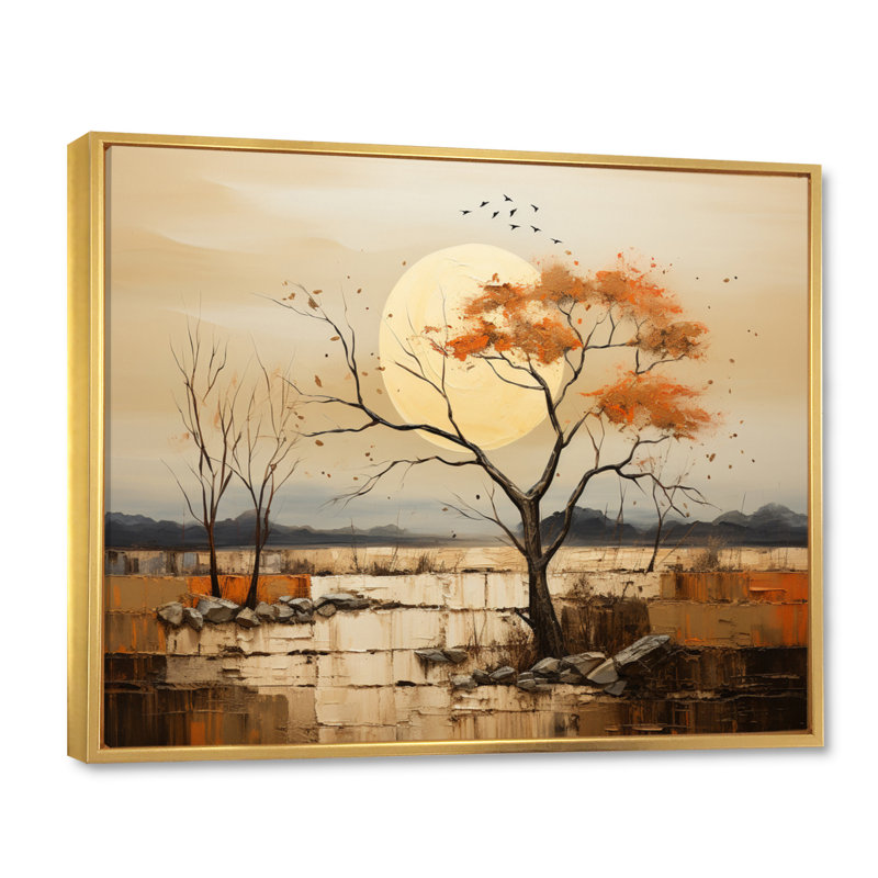 Baobab Harmony V - imprimé, H 12 po x l 20 po x P 1 po, Cadre flottant doré