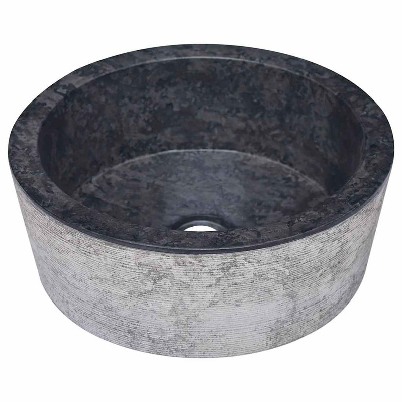 Borough Wharf Broughton 400mm L x 400mm W Marble Circular Sink, Black