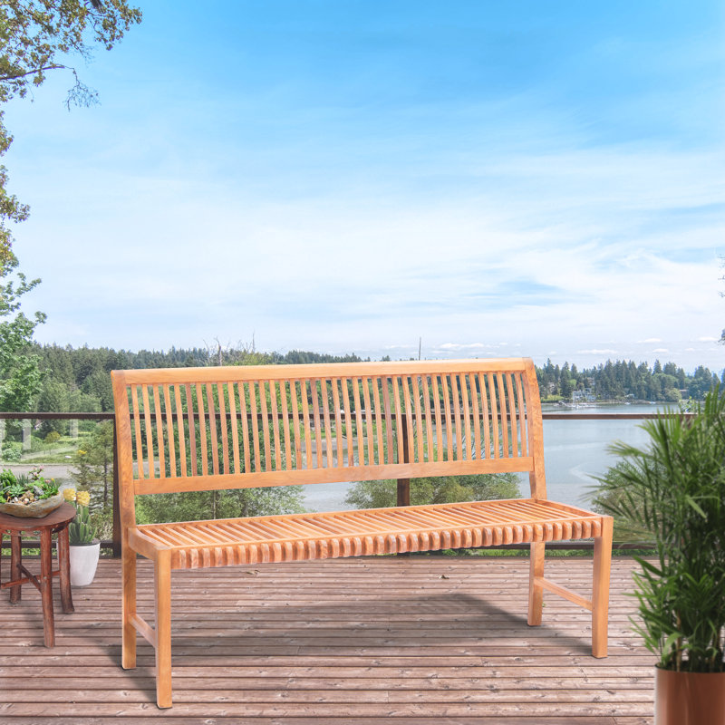 Castle Outdoor Teak Bench, 37" H x 60" W x 20" D