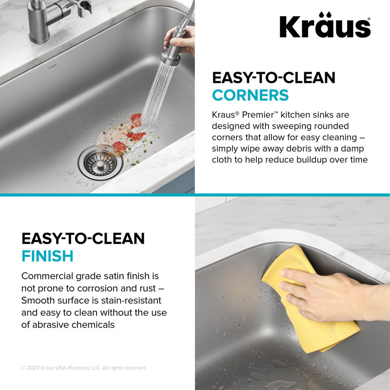 Kraus 32-inch Stainless Steel Undermount Single Bowl Kitchen Sink