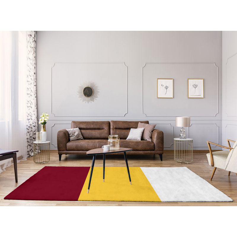 Tapis de zone rouge/jaune, Rectangle 8 pi x 10 pi