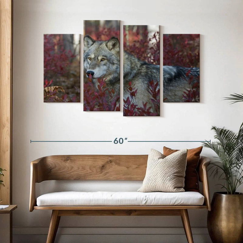 Brampt Gray Timber Wolf, 32" H x 52" W