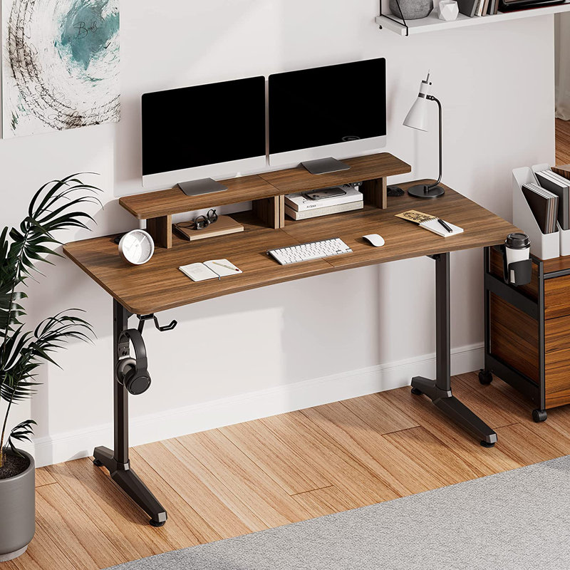 Bureau porte-gobelet Huberdina avec prises intégrées