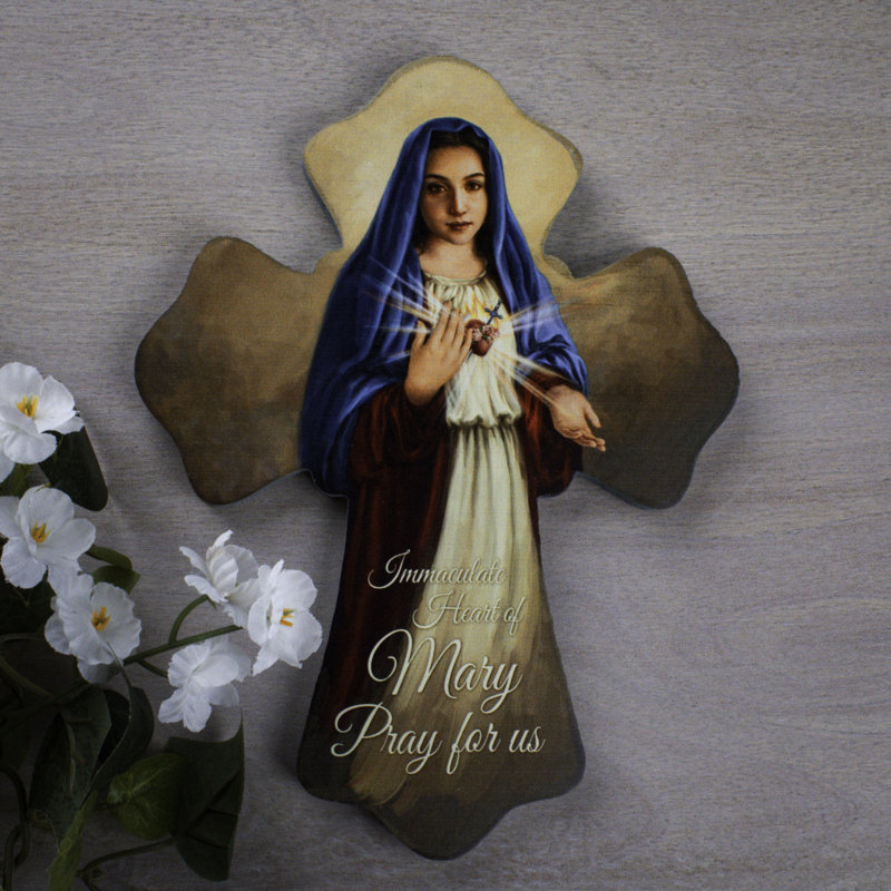 Immaculate Heart of Mary Wooden Cross