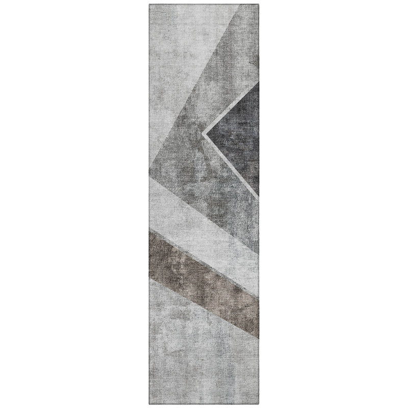 Charneshia Washable Geometric Indoor / Outdoor Rug, Runner 2'3" x 7'6"