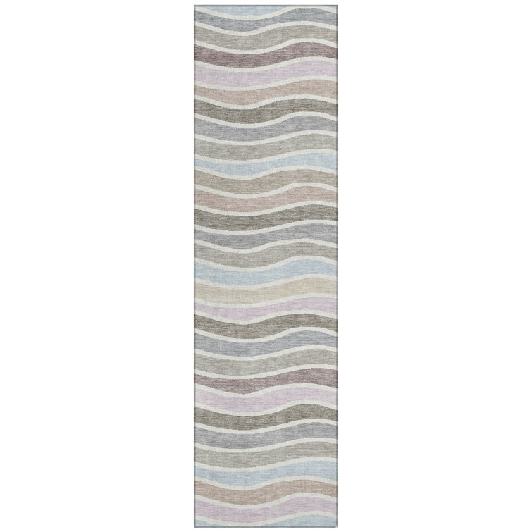 Machine Washable Indoor/Outdoor Micelotta ACN2333 Stripes Rug