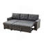 Canapé-lit modulaire réversible en lin gris foncé 84 po avec rangement Sierra