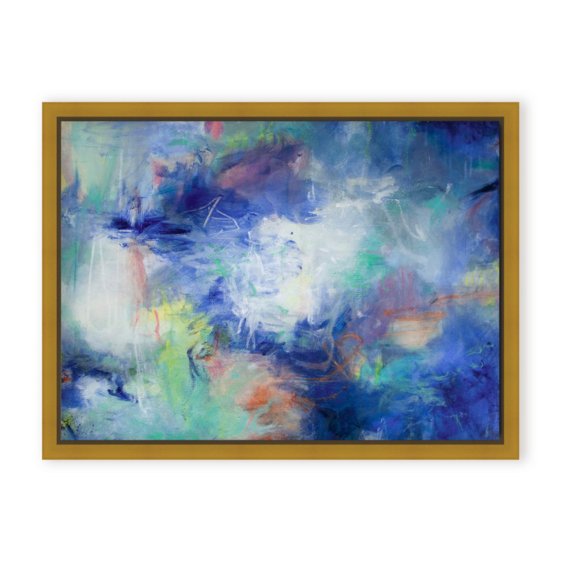 Remaining Neutral Print by Patricia Schwimmer, 12" H x 16" W x 2.375" D, Framed Canvas, Gold