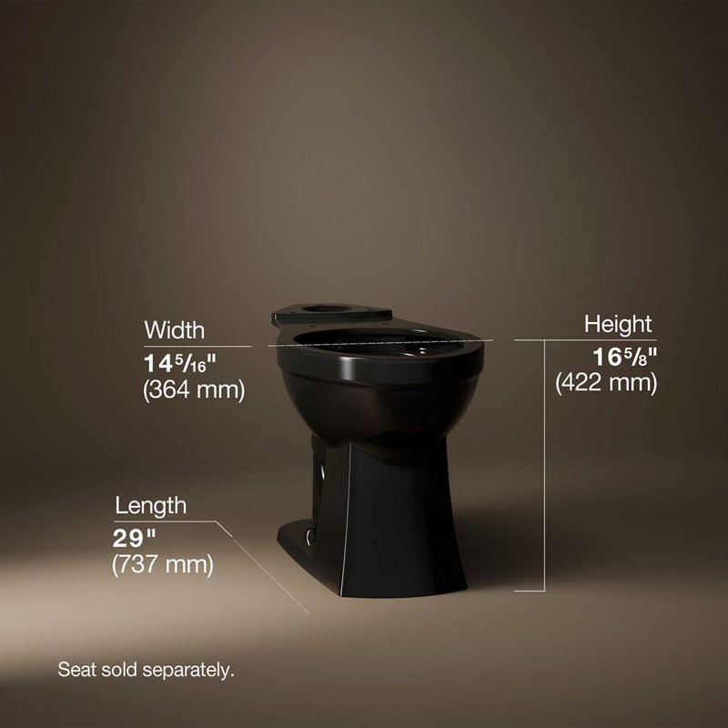 Cuvette de toilette allongée Kelston, Noir