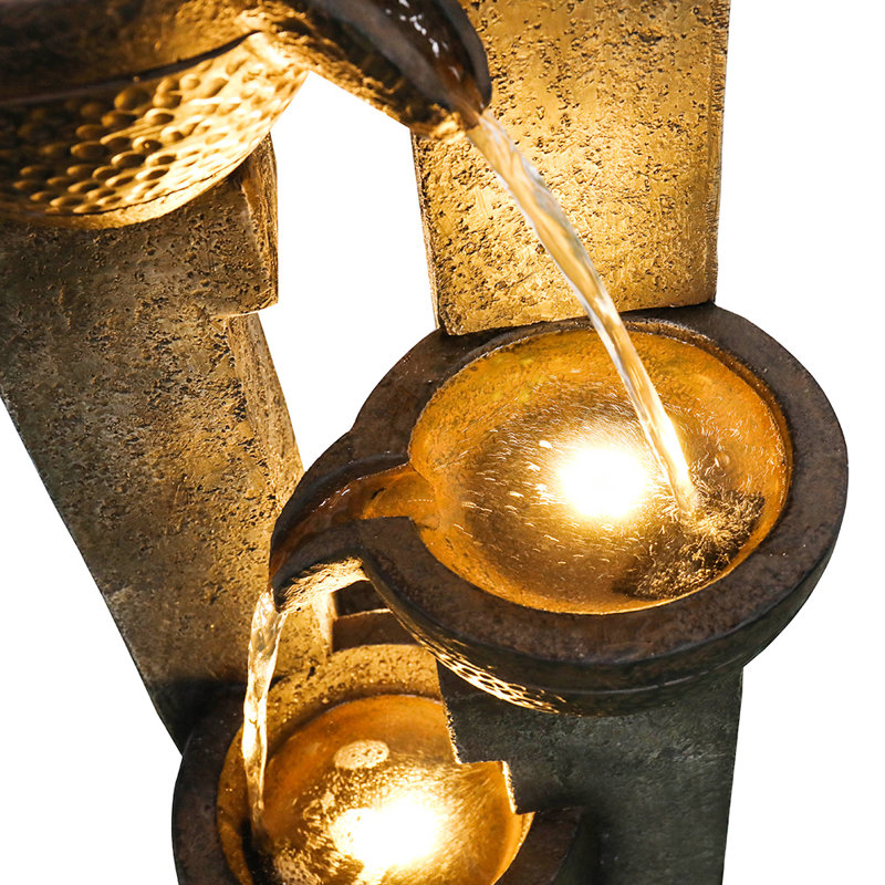Serovpe Weather Resistant Floor Fountain with Light