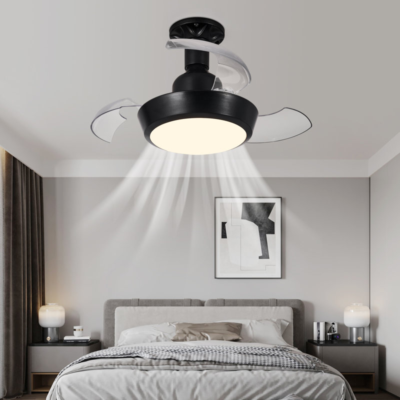 42cm Ceiling Fan with Light Kit, Black