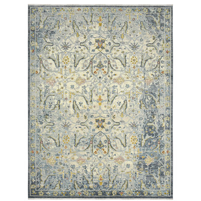 Torina Oriental Handmade Hand-Knotted Area Rug in Blue/Grey   