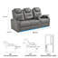 Double fauteuil inclinable de cinéma maison en cuir fleur avec ports USB et de type C-1581492581