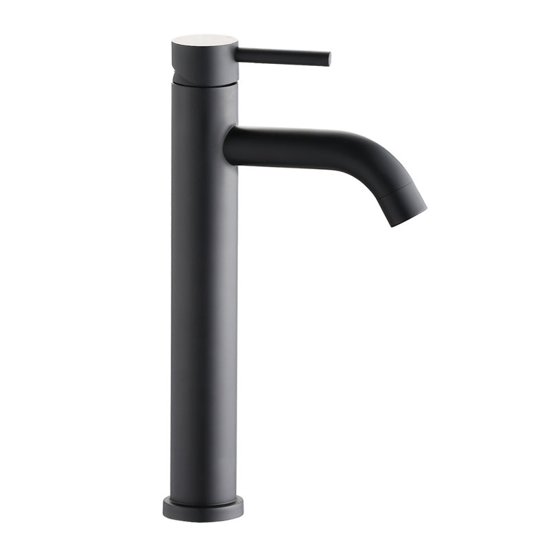 Modern Tall Bathroom Faucet - 1 Hole, Matte Black, Long-Lasting Use High-Precision Surface Treatment, Matte Black