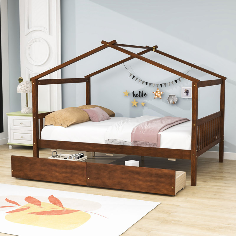 Shawsville Daybed with 2 Big Drawers, Full / Double, Walnut