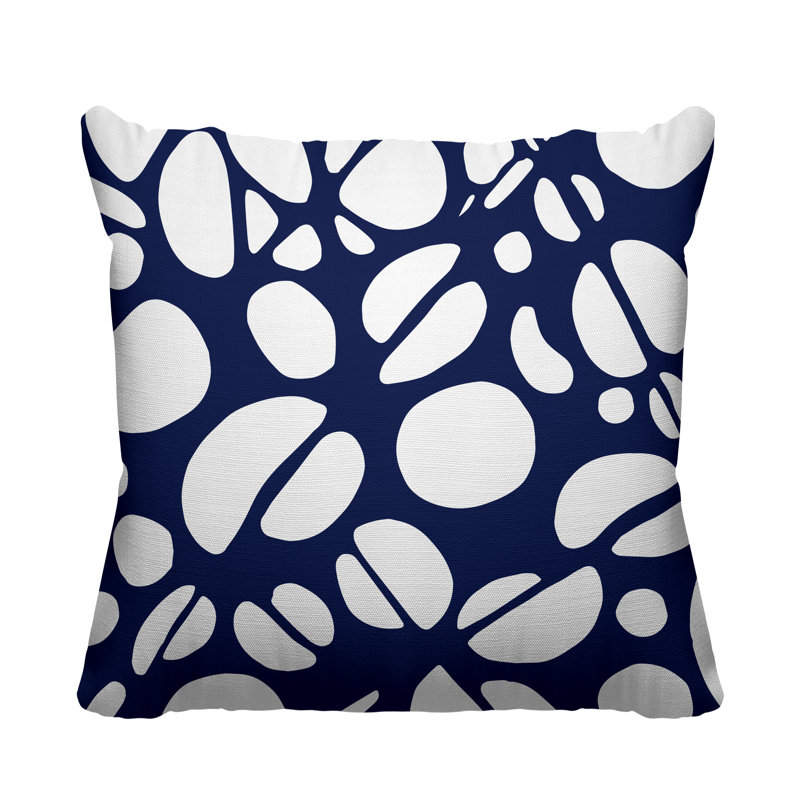 Coussin décoratif intérieur / extérieur Chevy Tribal Abstract, Bleu marine, L 19 po x H 19 po