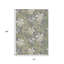 Tapis intérieur lavable 10 pi x 14 pi gris et vert olive à feuilles botaniques