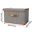 Oversized Foldable Cotton Linen Fabric Storage Cube with Flip Lid & Handles, Wardrobe Closet Clothes Organizer-132686041