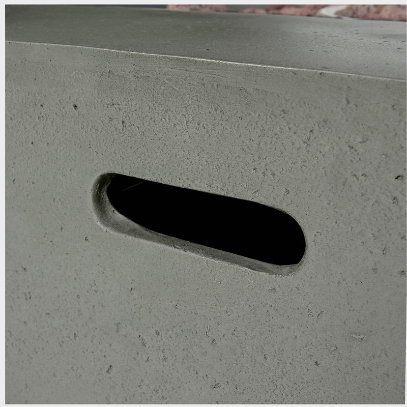50,000 Btu Square Mgo Fire Table with Tank Outside, Light Gray