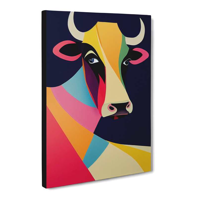 Cow In Abstract - Wrapped Canvas Print, Wrapped Canvas, 50cm H x 35cm W x 3cm D