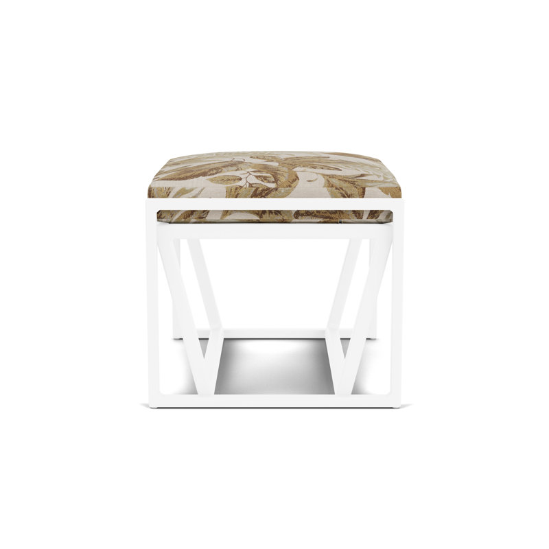 Summit Outdoor Ottoman, White, Botanic Willow