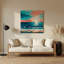 «Coastal Beach Pixels», art mural en métal bleu-1754017848