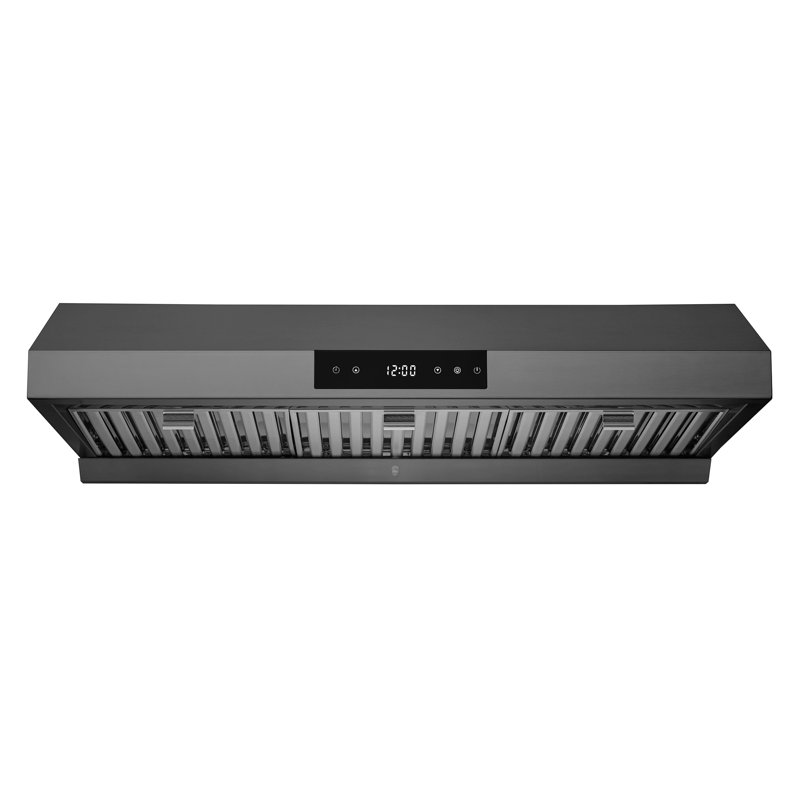 Hauslane Chef Series 36" Under Cabinet Range Hood - Black Stainless Steel, Pro Performance, Led Lights, Touch Controls, 3-Way Venting