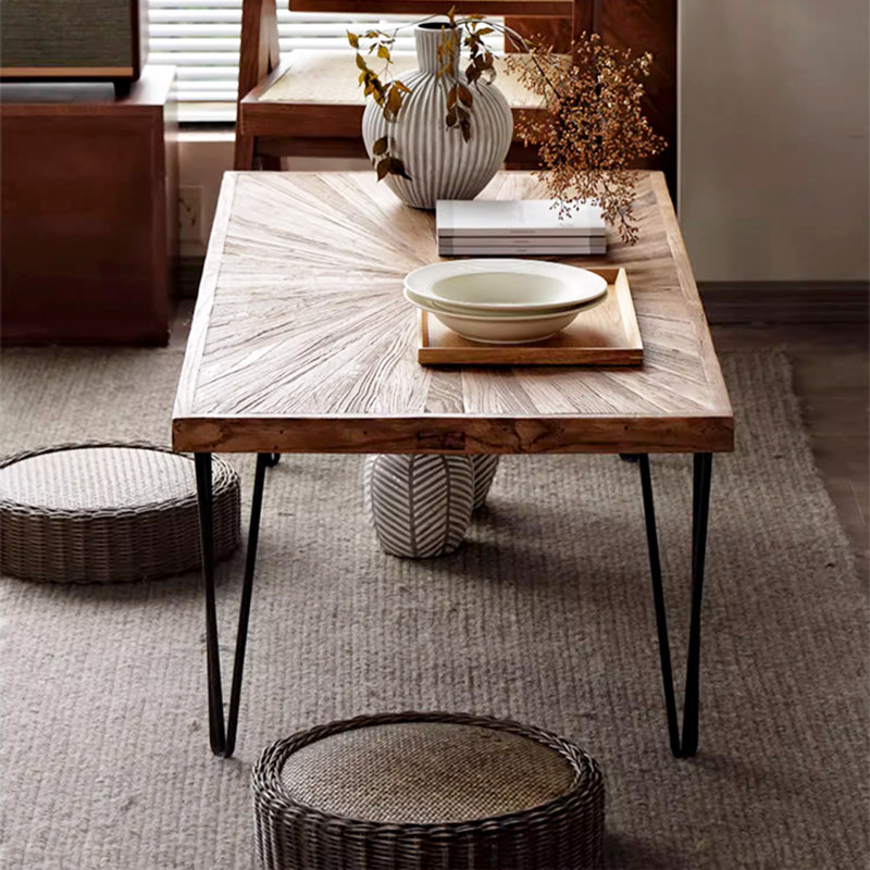 Table basse en bois massif rétro Burlywood