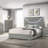 Pierce Grey High Gloss Queen Panel Bed LED Headboard