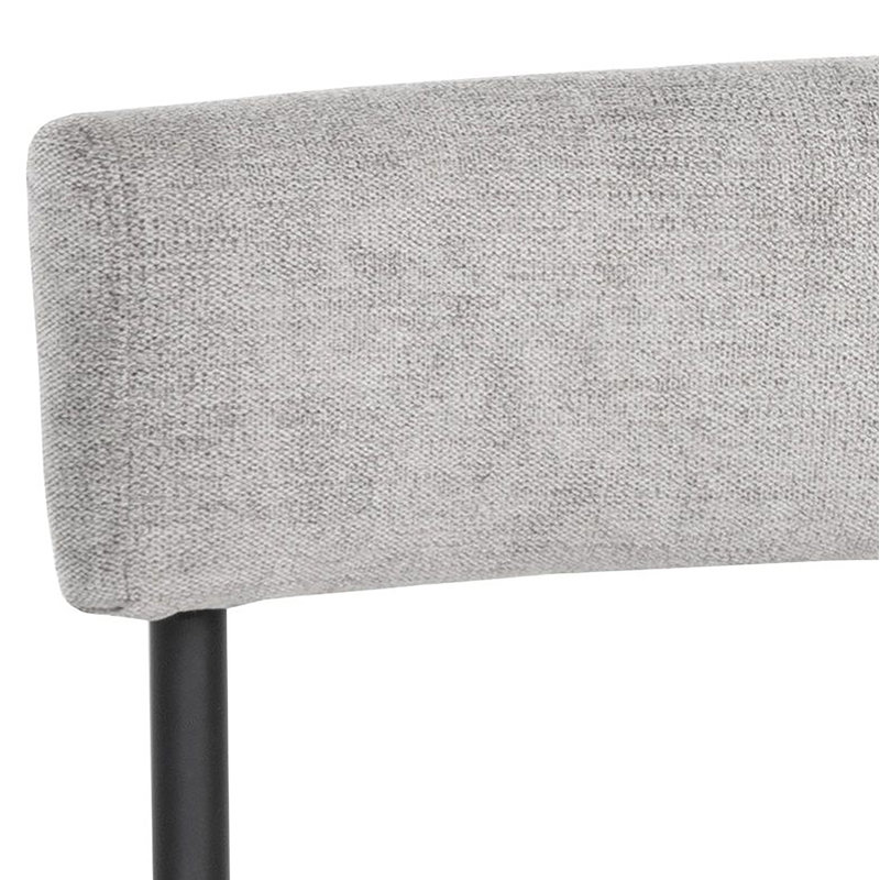 Seneca Upholstered Dining Chair, Light Gray Performance, Black