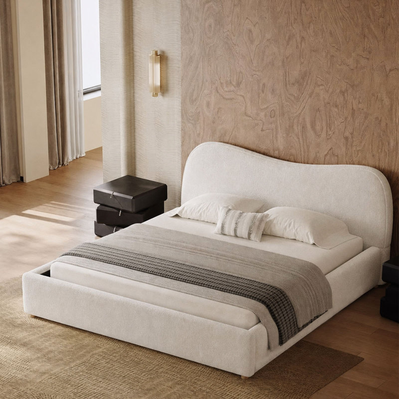 Lit plateforme tapissier Modern, Très grand lit