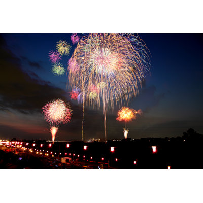 Fireworks In Itabashi, Tokyo, Japan - Wrapped Canvas Print