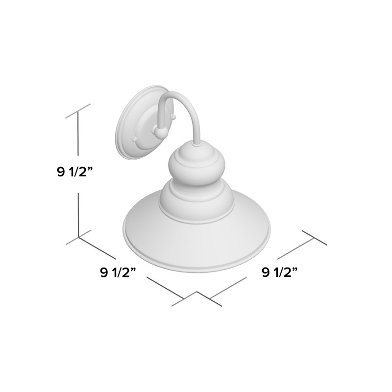Luminaire de grange d'extérieur à 1 ampoule Morton, argent