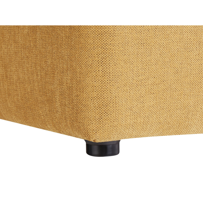 Hadasha 38cm Wide Tufted Square Cube Ottoman, Yellow