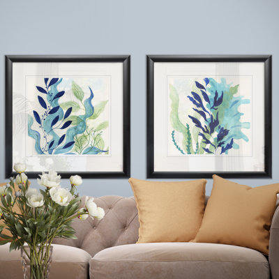 « blue corail i », ensemble de 2 reproductions encadrées