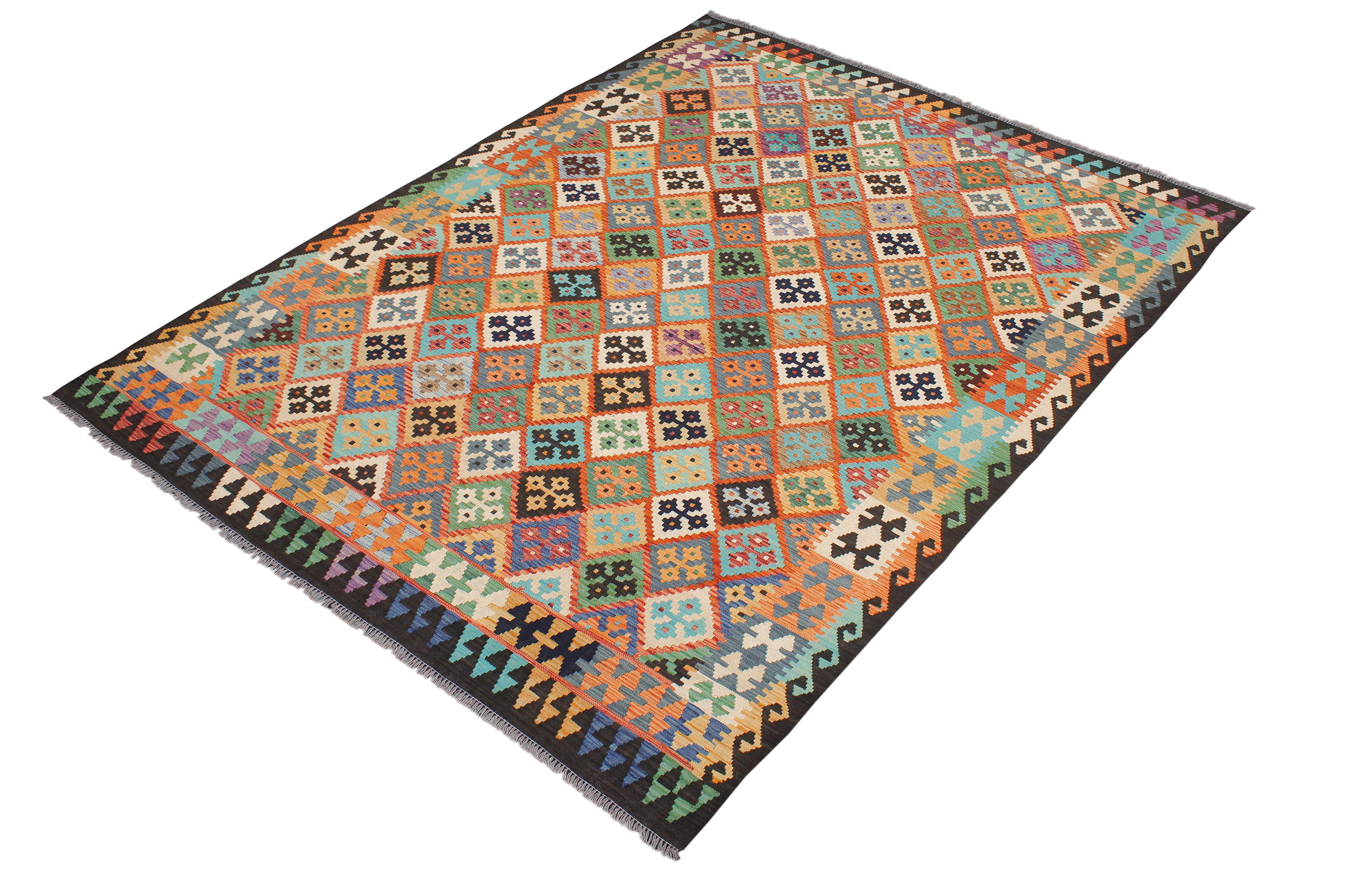 Isabelline Kemiyah Geometric Handmade Hand-Woven Rectangle 6'9'' x 9'6 ...