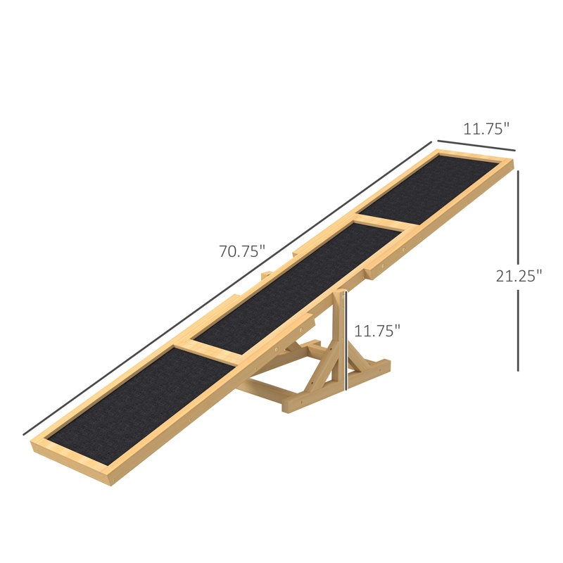 Balançoire à bascule pour chien en bois PawHut