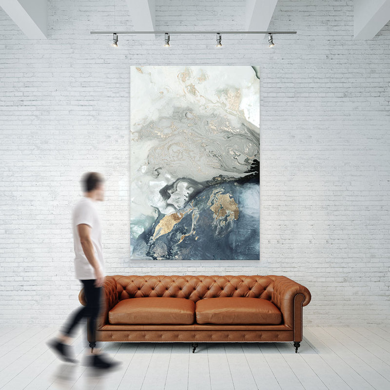 Reproduction d’art sur toile, "Ocean Splash I Indigo"