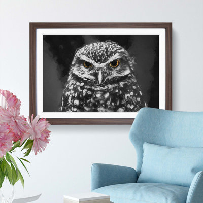 Little Owl in Abstract - Picture Frame Art Print