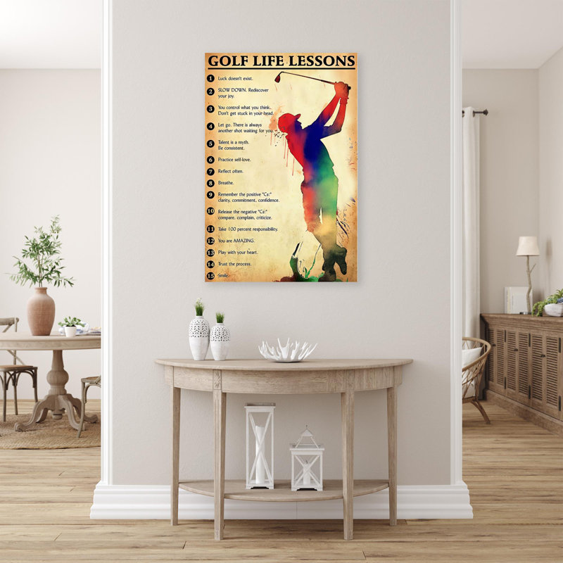 «Kristafer Golf Life Lessons On», impression sur toile, H 14 po x l 11 po x P 1,25 po