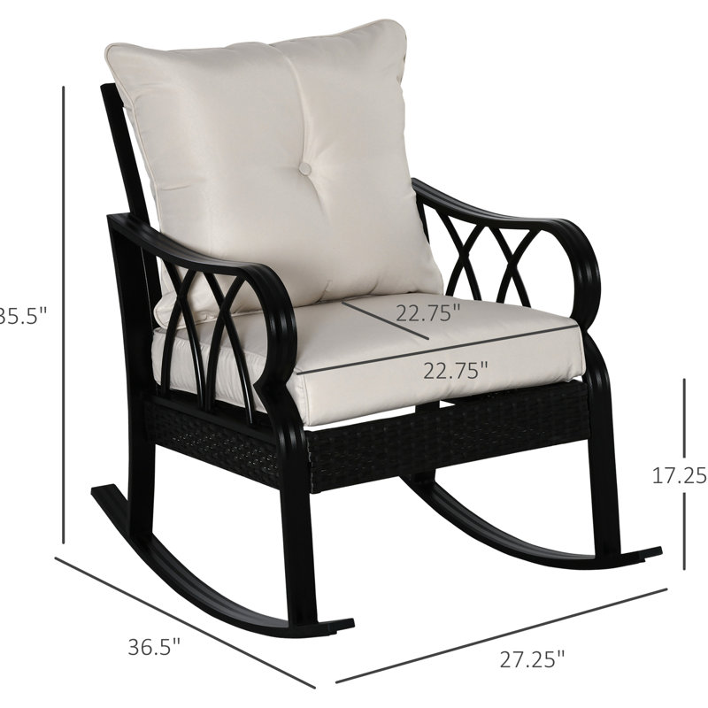 Chaise berçante Backyard, siège de véranda en aluminium Look. Coussin confortable, fabrication stable, sièges de détente extérieurs pour coussins, détente